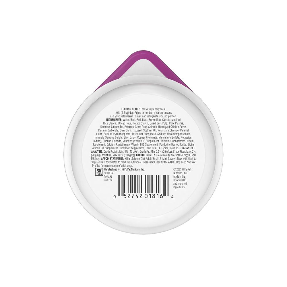 Hills Adult 1-6 Small Paws 7+ Trays 3.5Oz 12 Pz
