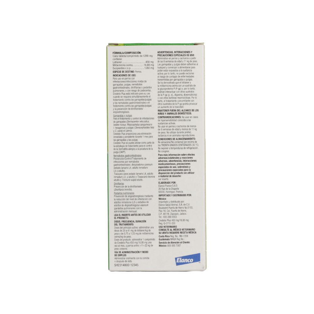 Credelio Plus 450Mg (11-22Kg) 3 Tabletas