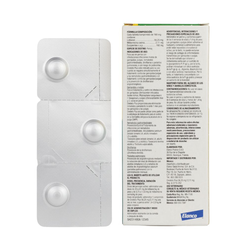 Credelio Plus 56.25Mg (1.3-2.5Kg) 3 Tabletas