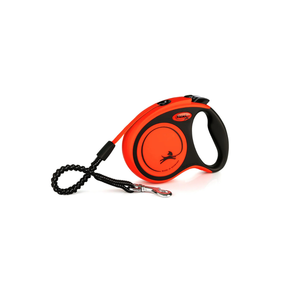 Flexi Correa Xtreme Grande Negro/Naranja de Cinta 5 metros
