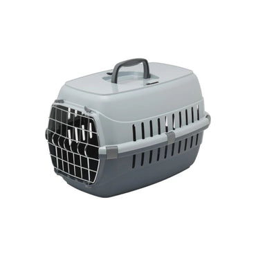 Moderna Transportadora Road Runner Para Mascota Con Puerta Metal Mediana 8 Kg Gris
