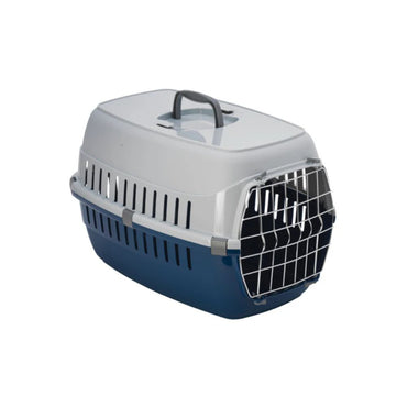 Moderna Transportadora Road Runner Para Mascota Con Puerta Metal Mediana 8 Kg Azul