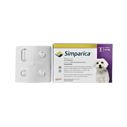 Simparica 10 Mg Perros >2.5 - 5 Kg 3 Tab