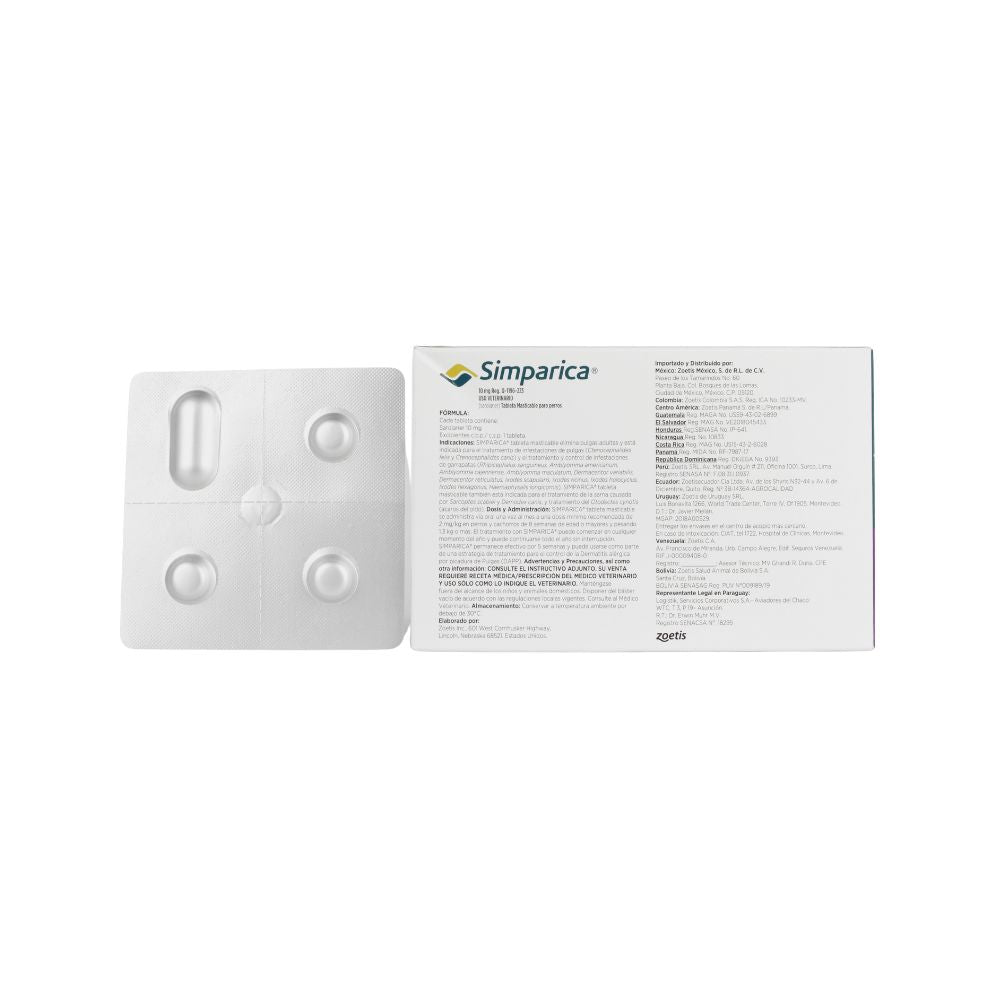 Simparica 10 Mg Perros >2.5 - 5 Kg 3 Tab