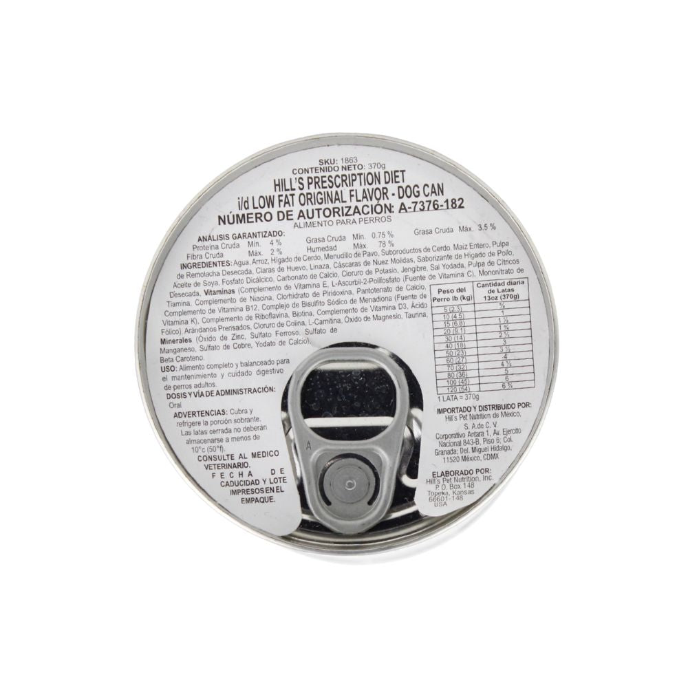 Hills I/D Low Fat Estofato Lata 370 G Perro 12 Pz
