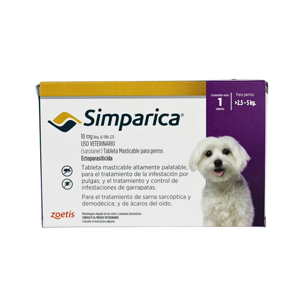 Zoetis Simparica 10 Mg 1 Tab 2.5 - 5 Kg