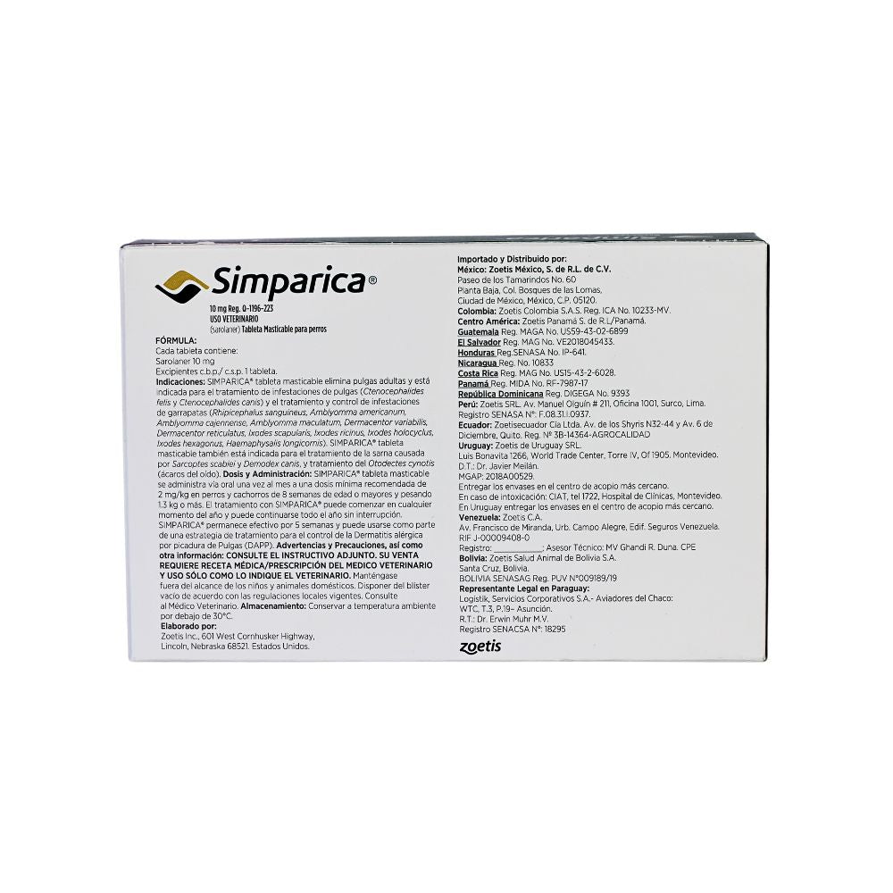 Zoetis Simparica 10 Mg 1 Tab 2.5 - 5 Kg