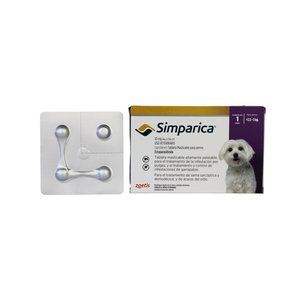 Zoetis Simparica 10 Mg 1 Tab 2.5 - 5 Kg
