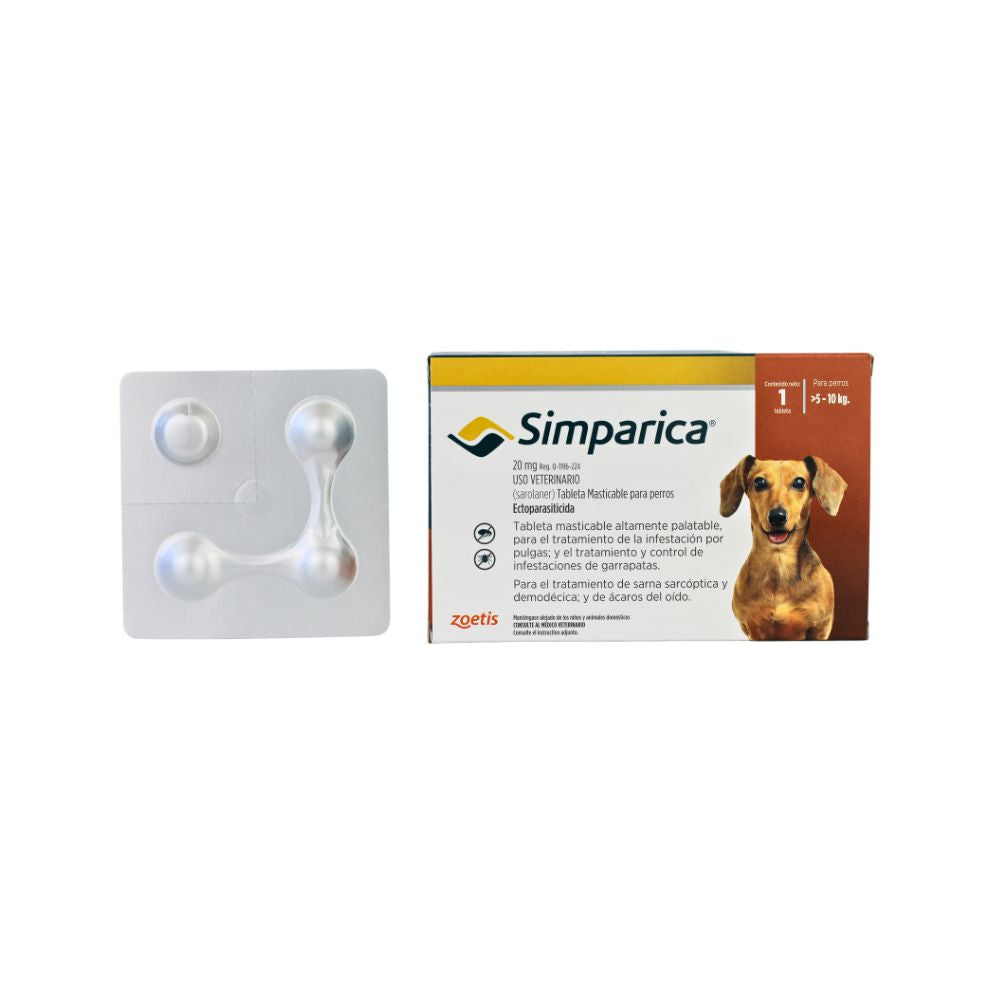 Zoetis Simparica 20 Mg 1 Tab 5 - 10 Kg