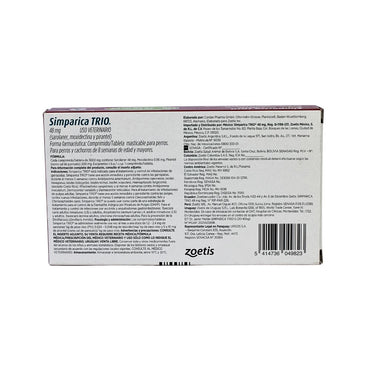 Zoetis Simparica Trio 48 Mg 20 - 40 Kg 3 Tab
