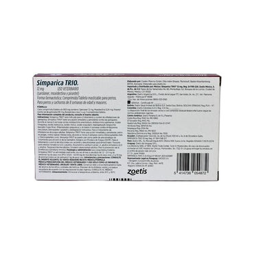 ZOETIS SIMPARICA TRIO 12 MG 1 TAB 5 - 10 KG