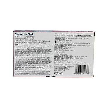 Zoetis Simparica Trio 24 Mg 1 Tab 10 - 20 Kg