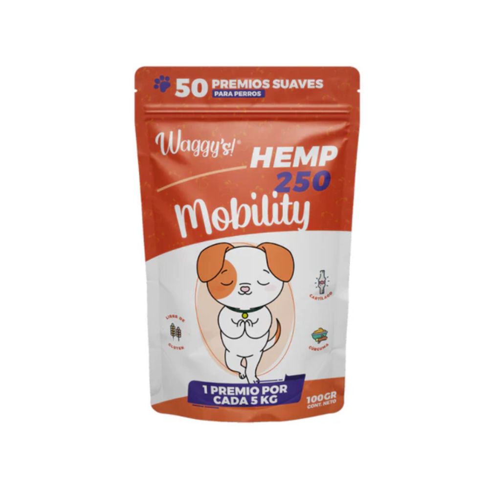 WAGGYS CBD MOBILITY PERROS HEMP 250MG 50 PREMIOS