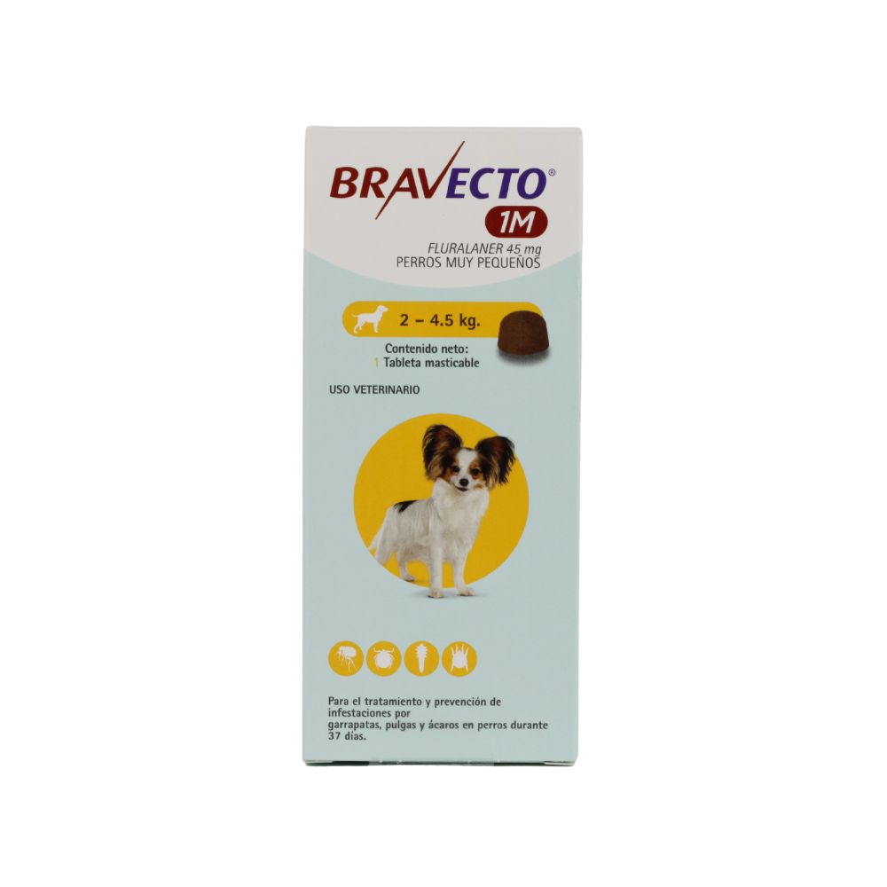 Msd Bravecto 45Mg 1Mes (2-4.5Kg) 1 Tableta