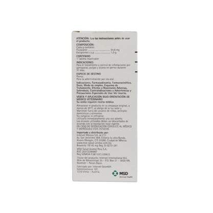 Msd Bravecto 45Mg 1Mes (2-4.5Kg) 1 Tableta