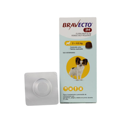 Msd Bravecto 45Mg 1Mes (2-4.5Kg) 1 Tableta
