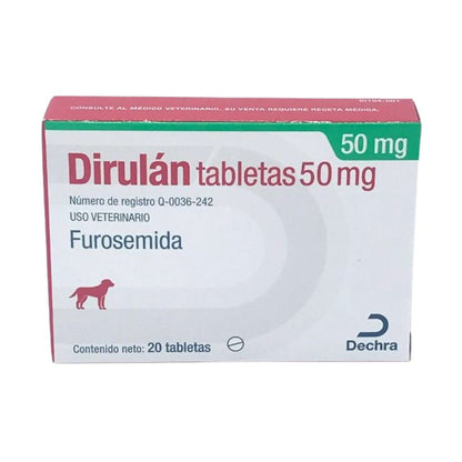 Dechra Dirulan Tabletas 50 Mg 20 Tab