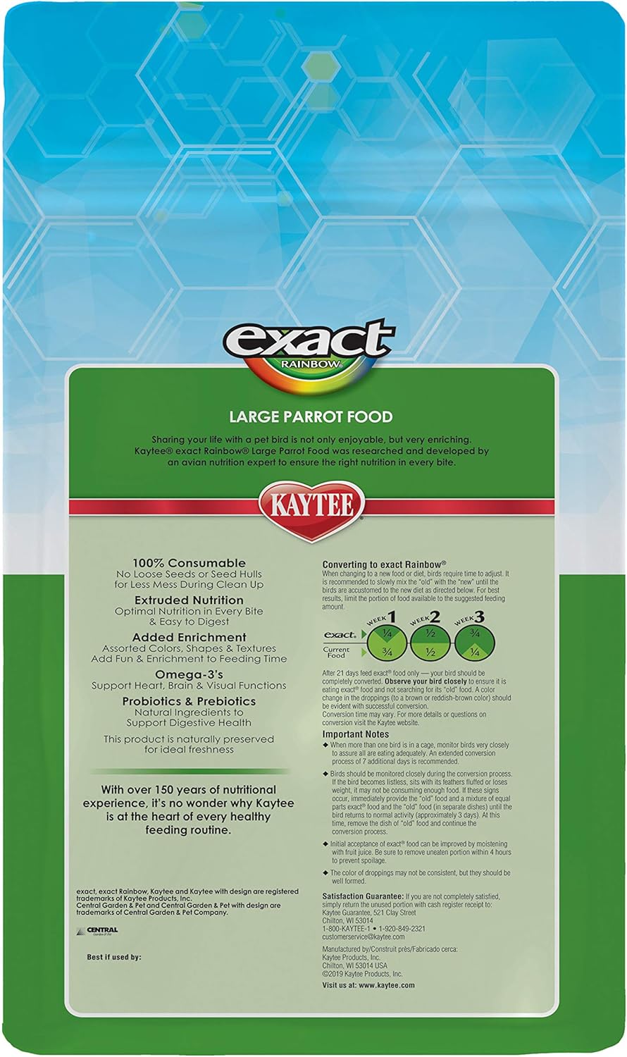 Kaytee Alimento Exact Rainbow Guacamaya/Cacatúa 9.07 Kg