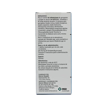 BRAVECTO 1000 MG PERROS  20 A 40 KG – 1 TAB