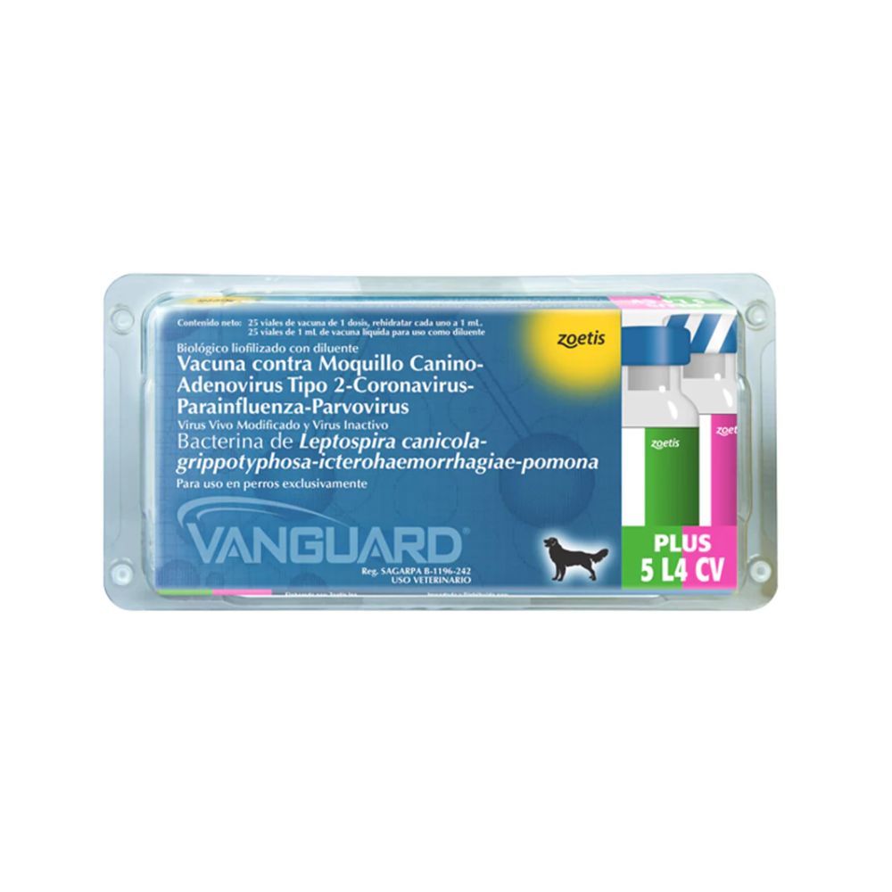 Zoetis Vacuna Vanguard 5 L4 Cv (Moq-Ade-Cor-Par-Par-Lep)