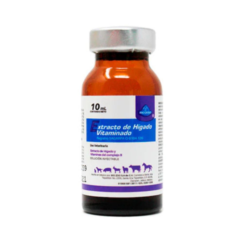 Bio Zoo Extracto De Higado Vitaminado Inyectable 10 Ml