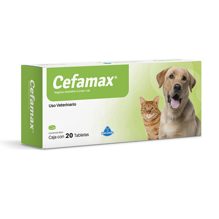 BIO ZOO CEFAMAX 20 TABLETAS (CEFALEXINA 250MG)