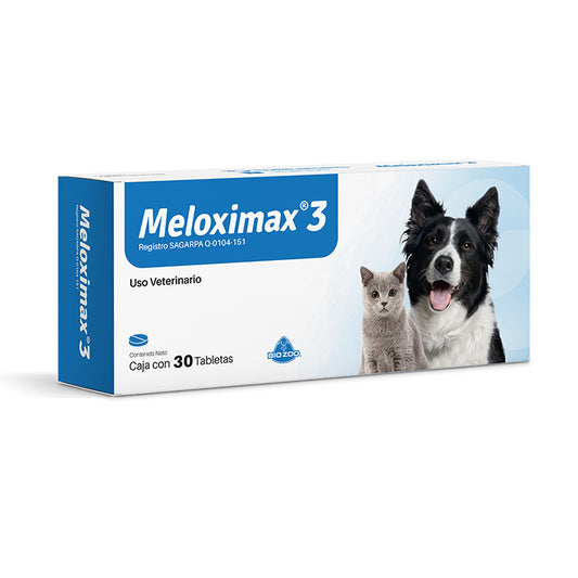 BIO ZOO MELOXIMAX 3 MG 30 TABLETAS