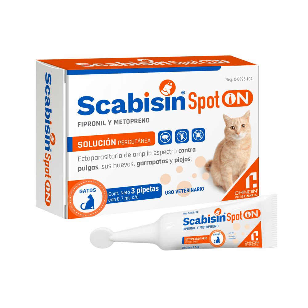Chinoin Scabisin Spot On 1 Pipeta 0.7Ml Gatos (2-10Kg)