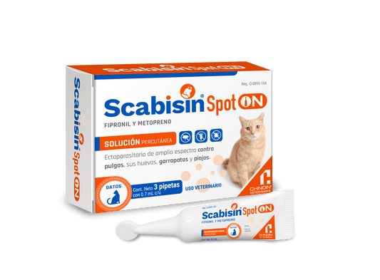 CHINOIN SCABISIN SPOT ON 1 PIPETA 0.7ML GATOS (2-10KG)