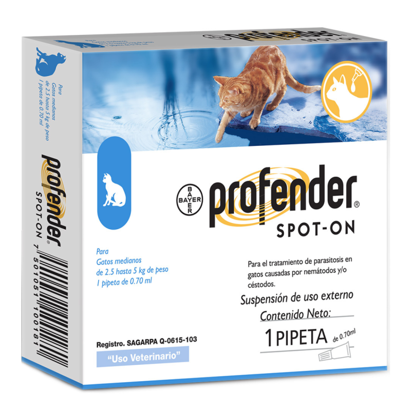 ELANCO profender spot on 0.70 ml gatos 2.5-5 kg