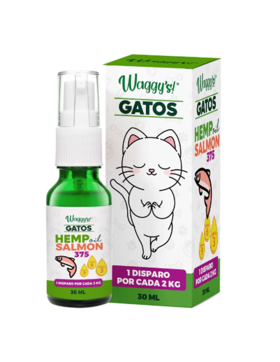 WAGGYS ACEITE DE SALMON GATOS HEMP 375MG