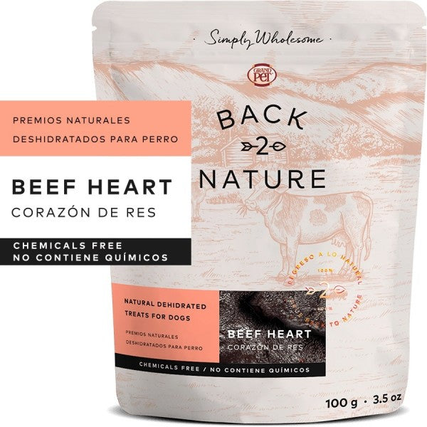 BACK 2 NATURE PERRO ADULTO SABOR CORAZON DE RES TREATS 100 G