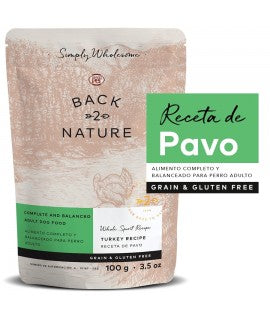 BACK 2 NATURE PERRO ADULTO SABOR PAVO POUCH 100 G