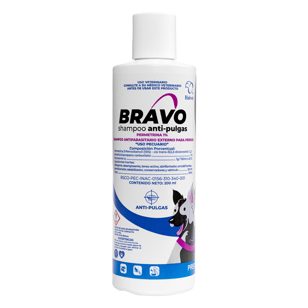 Halvet Bravo Shampoo Antipulgas 200 Ml