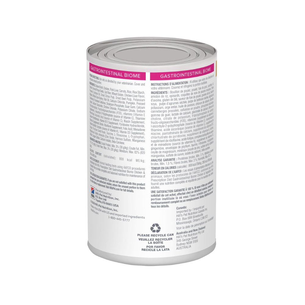 Hills Gastro Biome Digestive/Fiber Care Perro Lata 13 Oz