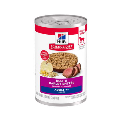 Hills Perro Adulto 7+ Beef & Barley Lata 13 Oz