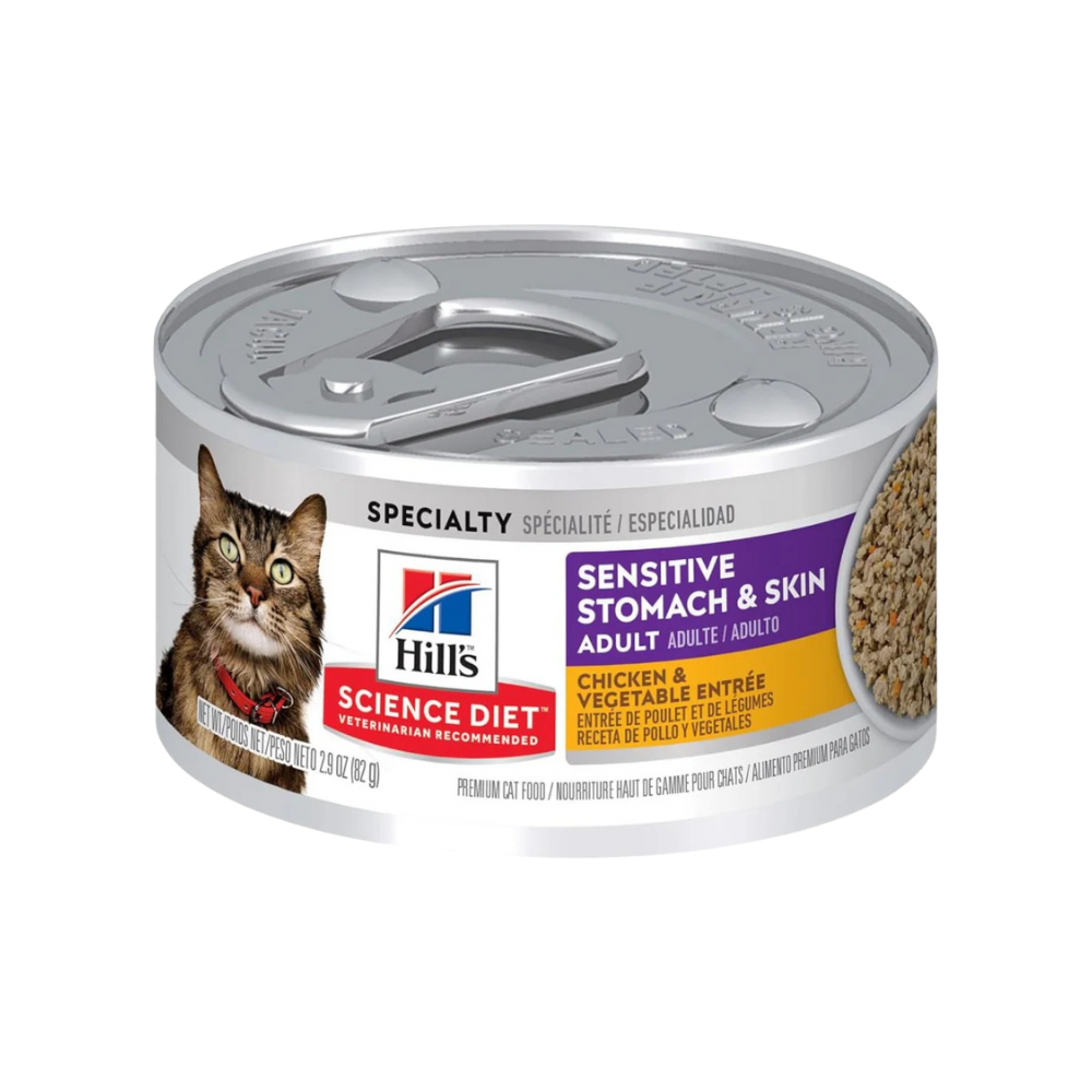 Hills Sensitive Stomach & Skin Lata Gato 82 G 24 Pz