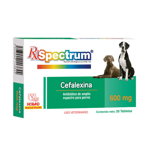 HOLLAND RX SPECTRUM CEFALEXINA 600MG 20TABLETAS