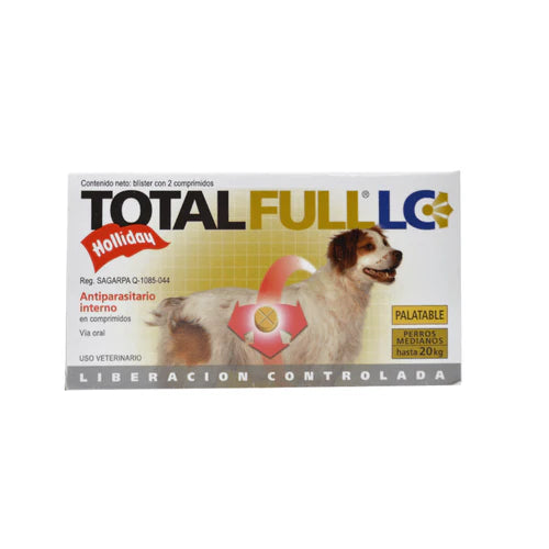 HOLLIDAY TOTAL FULL LC ANTIPARASITARIO INTERNO PERRO MED 20KG 2TAB