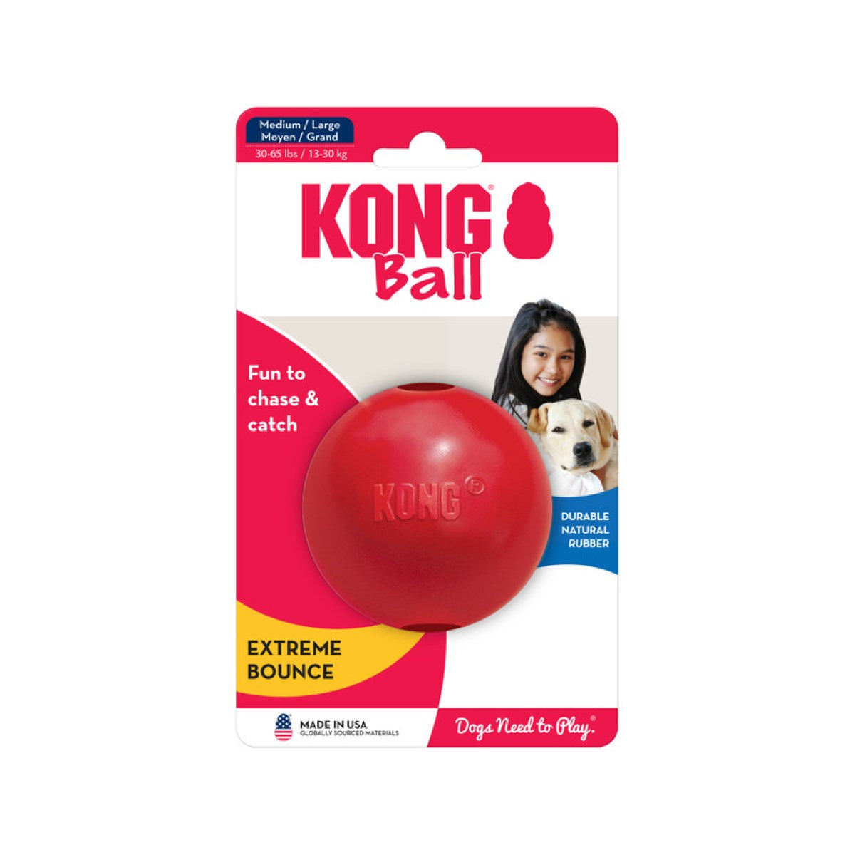 Kong Pelota Clasica Con Agujero Med