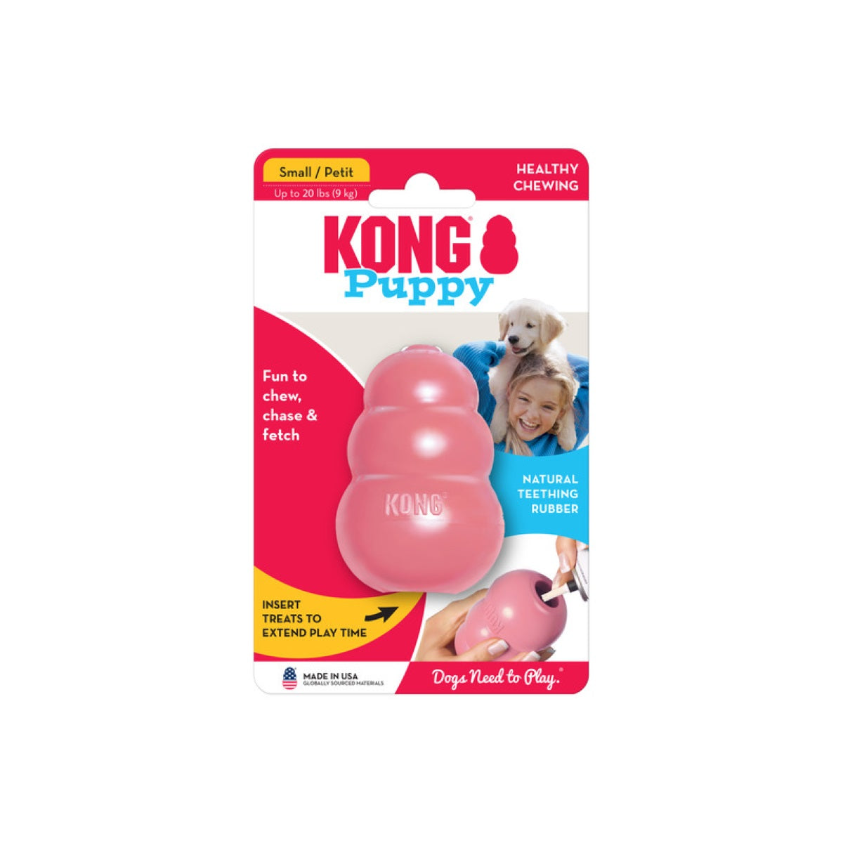 Kong Clasic Juguete Cachorro Chico Azul/Rosa