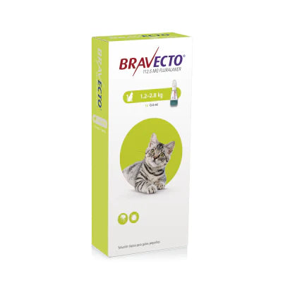 MSD BRAVECTO PLUS PIPETA 250 MG GATOS 1.2-2.8 KG