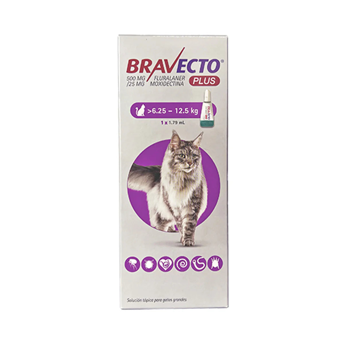 MSD BRAVECTO PLUS PIPETA 500 MG GATOS 6.25-12.5 KG