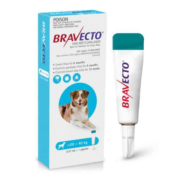 MSD BRAVECTO PIPETA 1000 MG PERROS 20-40 KG