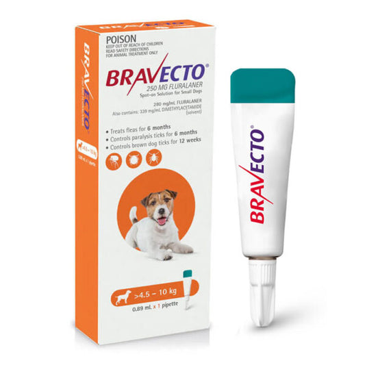 MSD BRAVECTO PIPETA 250 MG PERROS 4.5-10 KG