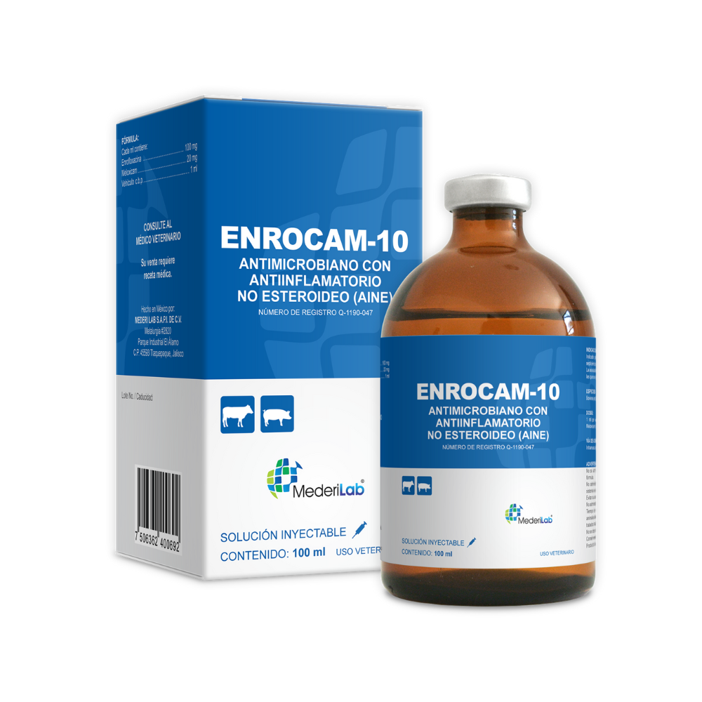 Mederilab Enrocam-10 Inyectable (Enro 100Mg/Meloxi 20Mg) 100Ml