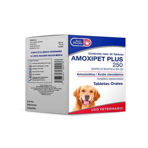 PETS PHARMA AMOXIPET PLUS 250 MG 30 TABS