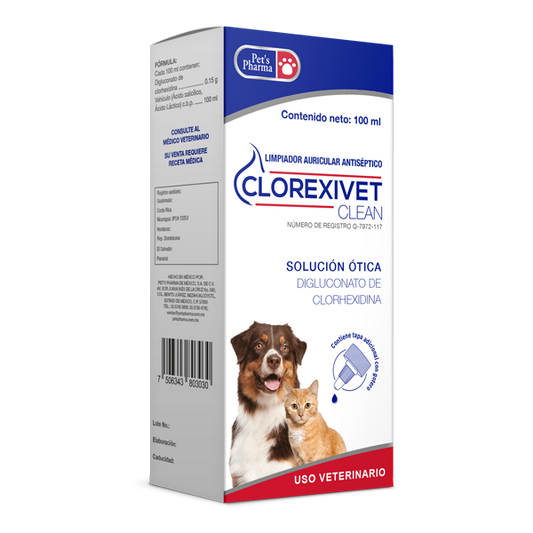 PETS PHARMA CLOREXIVET CLEAN SOLUCION ÓTICA 100 ML