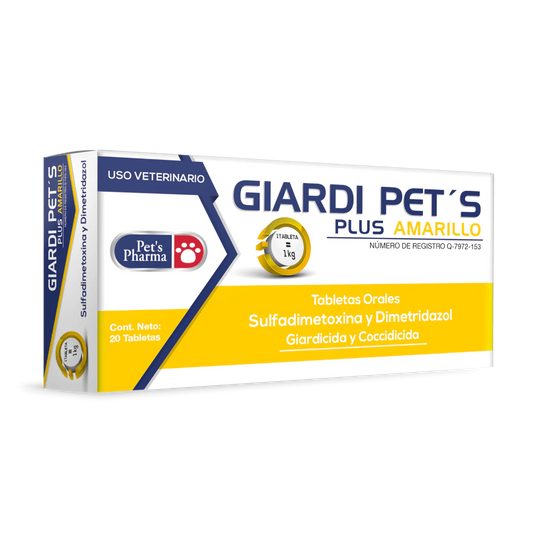 PETS PHARMA GIARDI PETS 1KG PLUS AMARILLO 20 TABS