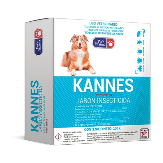 PETS PHARMA KANNES JABON INSECTICIDA 100 GR